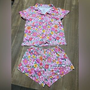 Little Sleepies bamboo Pink Floral Womens  Pajama Set